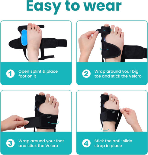 Bunion Corrector Splint Brace for Women & Men - Adjustable Big Toe Bunion Pads for Pain Relief, Toe Straightener