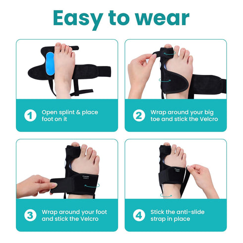 Bunion Corrector Adjustable Splint Brace for Women & Men, Soft Gel Pain Relief Bunion Pads & Toe Straightener
