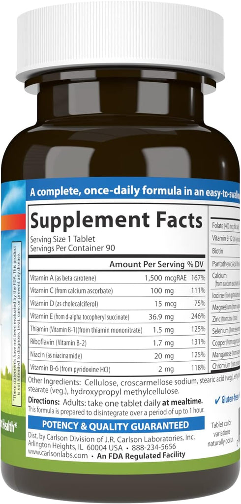 Carlson Mini-Multi Essential Vitamins & Minerals, 90 Small Tablets
