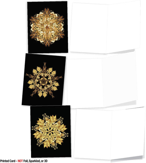 The Best Card Company - 10 Blank Note Cards Assortment (4 x 5.12 Inch) - Zen Patterns and Symbols, Bulk Boxed Set