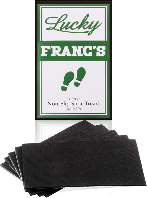 Black Non-Slip Shoe Pads, Anti-Skid Shoe Treads for Men's & Women's Heels or Boots, 5 Large Self-Adhesive Heel Pads