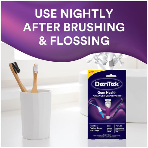 DenTek Gum Health Advanced Cleaning Kit, Oral Care Hygiene Kit with Gum Gel, Massager, and Plaque Scraper