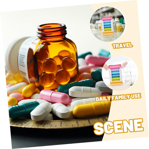 VALICLUD Weekly Travel Medicine Organizer Case Portable Pill Holder with Magnetic Lid Compact Plastic Cute Pill Box