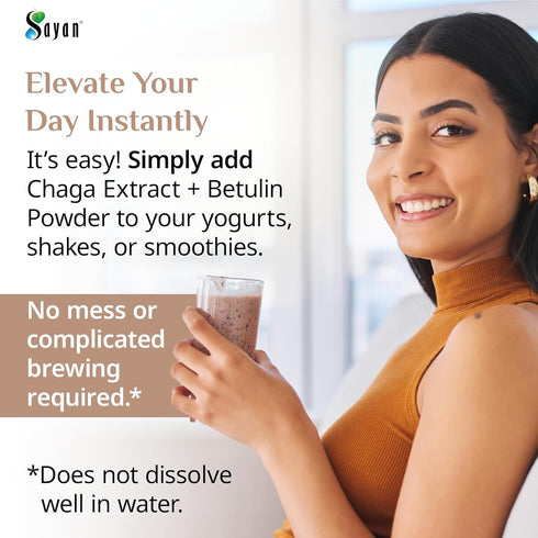Sayan Siberian Chaga Mushroom Extract with Betulin Powder, 2 oz, Organic Antioxidant Blend for Wellness