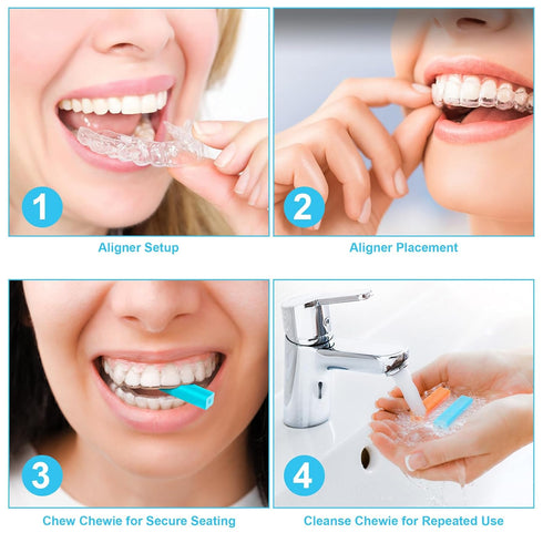 Medical Grade Silicone Chewies for Invisalign Aligners, Soft and Medium Aligner Tray Seaters, 10 Packs