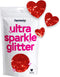 Hemway Ultra Sparkle Glitter - 1/8" Heart Shaped Glitter for Valentines, Nails, Face, Arts, and Crafts - Red - 50g