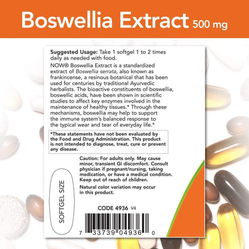 Now Foods Boswellia Extract 500 mg Softgels - 90 Count x 2