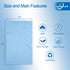 Jebblas 60 Sheets/Pack Reusable Cleaning Towels, Handy Dish Cloths, Absorbent, Quick-Dry, Blue
