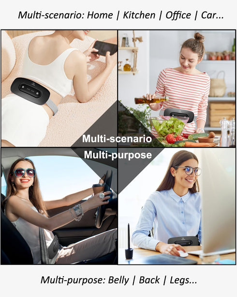 Electric Heating Pad, Portable Cordless Menstrual Heating Pad with 4 Heat Levels and Massage Modes for Cramps