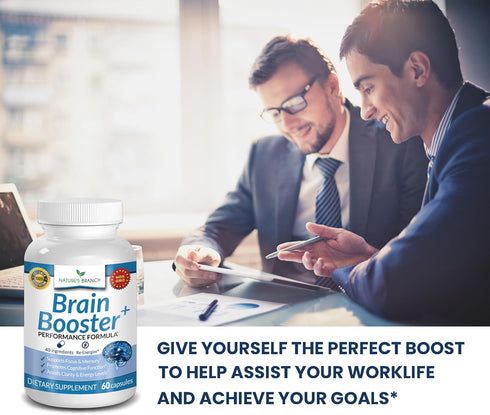 40-in-1 Brain Booster Supplement for Focus, Memory, Clarity, Energy, 60 Capsules with Advanced Vitamins for Nootropic