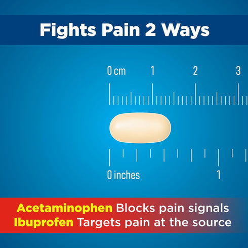 Amazon Basic Care Dual Action Acetaminophen 250 mg and Ibuprofen (NSAID) 125 mg Tablets, Pain Reliever for Headache,