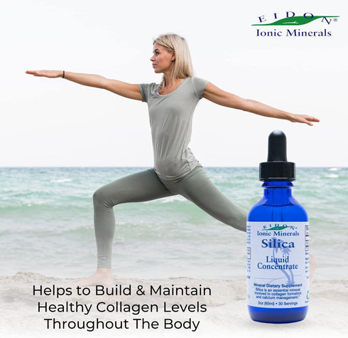 Eidon Ionic Minerals Liquid Silica Mineral Concentrate, Silica Supplement for Hair, Skin and Nails, Supports Collagen