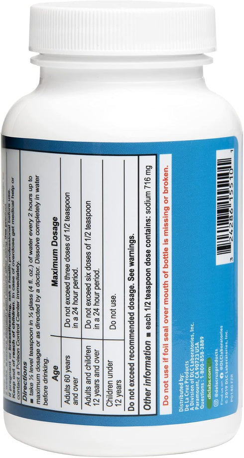 De La Cruz Pure Sodium Bicarbonate, USP Grade Baking Soda, 100% Pure, Aluminum Free Antacid Powder, 4 OZ