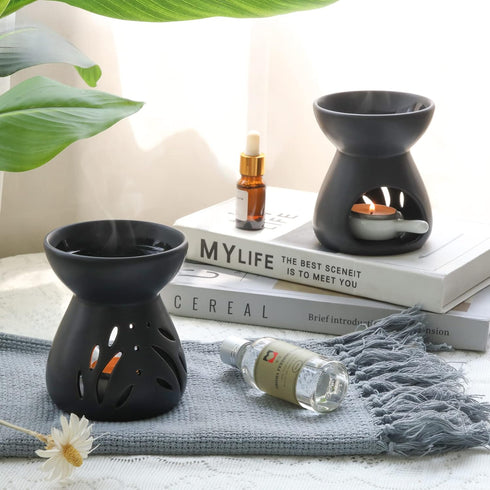 Set 2, ComSaf Essential Oil Burner Wax Melt Burners of Aromatherapy Aroma Burner Ceramic Oil Diffuser Candle Tealight