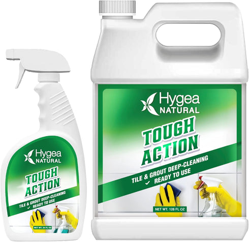 Tough Action Tile & Grout Deep Cleaning Spray and Refill - Biodegradable, Cleans & Enhances Color of Stone Without