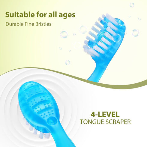 Disposable Toothbrush, Complete Oral Care All in One, Includes Toothpaste, Tongue Cleaner, Pack of 24