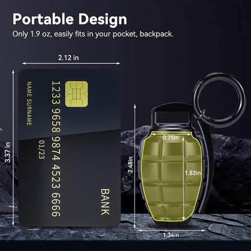 Keychain Pill Container, Waterproof Portable Aluminum Travel Pill Box with Carabiner for Medication - Black