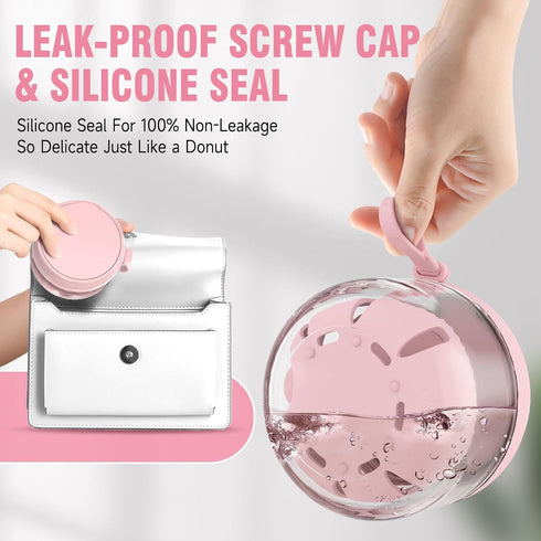 Denture Bath Box Cup Kit, Portable Leak Proof Retainer Case for Travel, Cleaning Care with Brush, Strainer, Tool, Mirror