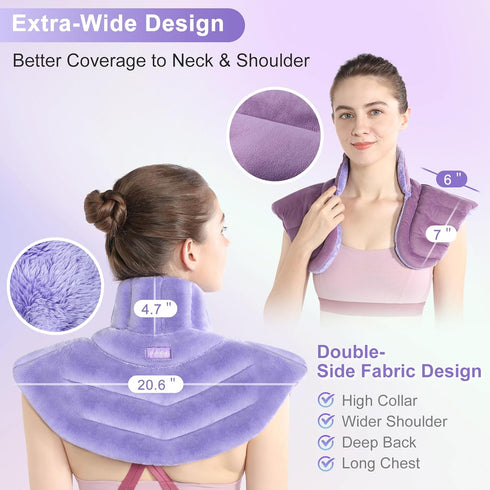 SuzziPad Microwave Heating Pad for Neck and Shoulders, Heated Neck Wrap with Herbal Aromatherapy, Weighted Pain Relief
