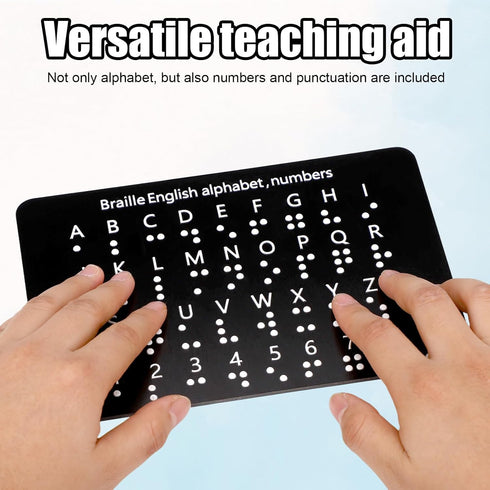 Penitue 19x12cm/7.5x5in Braille Alphabet Board with Raised Dots, Braille Alphabet and Number Board Learning Letter