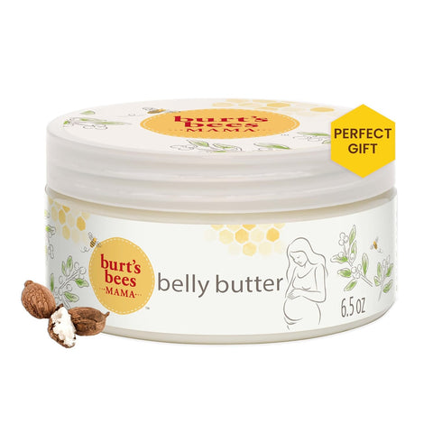 Burt's Bees Mama Belly Butter, Stretch Mark Cream for Pregnancy, Prenatal & Postnatal Tummy Skin Care, 6.5 Oz Tub