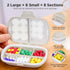 Portable Travel Pill Organizer - Pill Case for Daily Vitamins & Medications