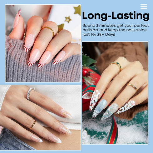 Modelones Dip Powder Clear Color - Long-Lasting Nail Dipping Powder Kit for DIY French Nail Art
