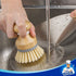 Pack 2 MR.SIGA Bamboo Palm Brush, Scrub Brush for Dishes Pots Pans Kitchen Sink Cleaning