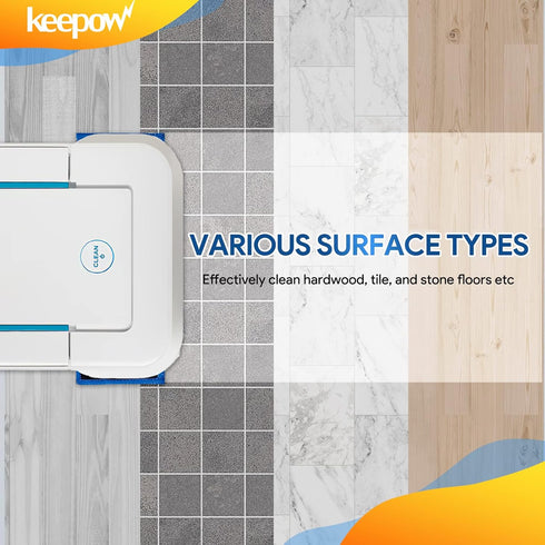 KEEPOW Braava Jet 240 Mop Pads Compatible with iRobot Braava Jet 240, 241, 245 (2 Wet + 2 Damp + 1 Dry)