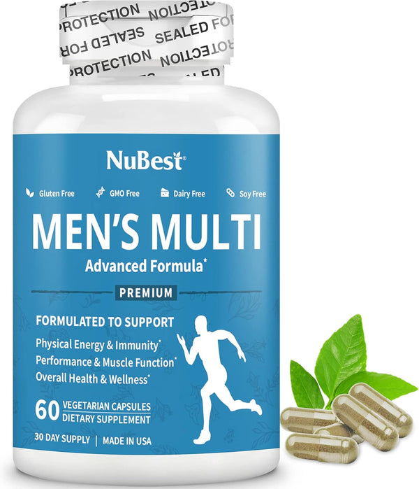 38-in-1 Capsules with Asian Ginseng, Ashwagandha, Turmeric, Vitamins, Minerals, Immune Support - 60 Capsules