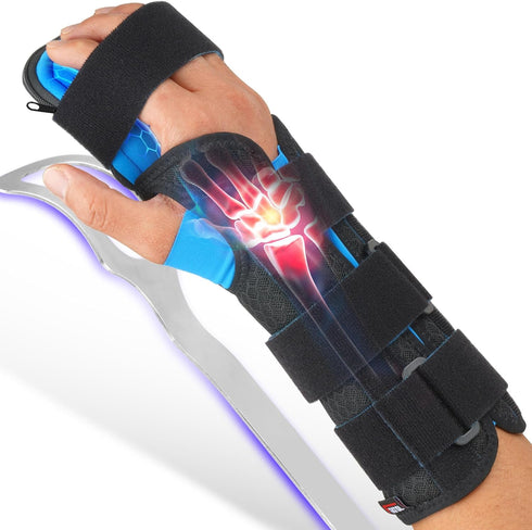 FEATOL Resting Hand Splint Stroke Night Immobilizer with Removable Splints- Pain Relief