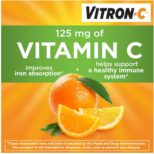 Vitron-C High Potency Iron Supplement with 125 mg Vitamin C - 60 Count