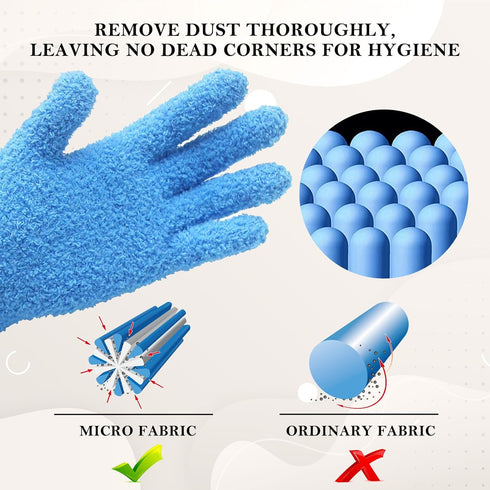 Evridwear Microfiber Plant Dusting Gloves - Reusable Leaf Cleaning Glove for Houseplants and Furniture