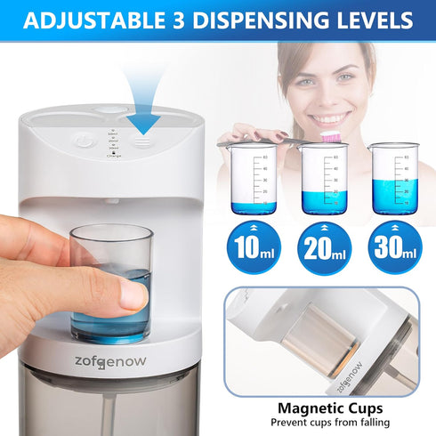 Set 2, ZOFGENOW Mouthwash Dispenser Cup of Transparent Oral Care Cup for Bathroom, Shower, Kitchen Sink, with Removable