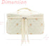 PAZIMIIK Cotton Makeup Bag for Women, Large Quilted Travel Cosmetic Case, Floral White Make Up Organizer for Girls