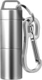 Small Pill Case with 2 Compartments, Portable Metal Keychain Pill Holder, Waterproof Mini Stainless Steel Organizer for