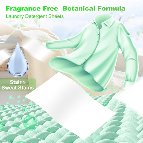 Laundry Detergent Sheets, 200 Loads, Fragrance Free, Eco-Friendly, Hypoallergenic, Portable