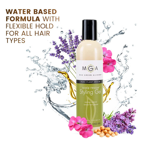 Scalp Rescue Styling Gel, 8.8 Fl Oz | Organic Unisex Formula for Frizz Control, Flexible Natural Hold