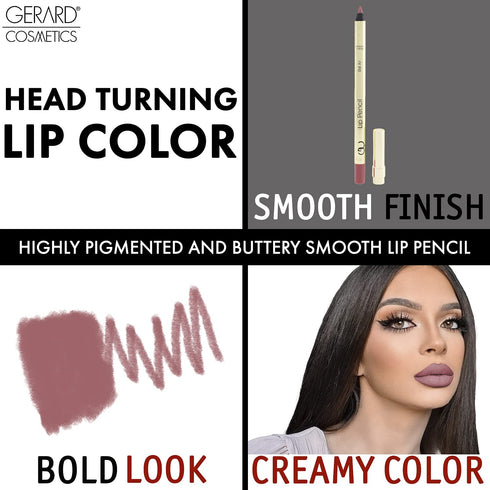 Gerard Cosmetics Lip Pencil (Bel Air) | Ultra Pigmented Matte Pink Lip Liner | Long Lasting Hydrating Formula | Cruelty