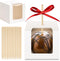 Ocmoiy 30 Pack Candy Apple Boxes with Sticks, 4" x 4" x