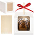 Ocmoiy 30 Pack Candy Apple Boxes with Sticks, 4" x 4" x