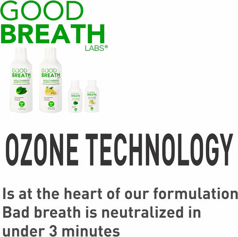 Goodbreath Mouthwash, Mint Mouth Rinse for Chronic Halitosis, Ozone Technology Oral Rinse, Alcohol-Free, 2 Pack