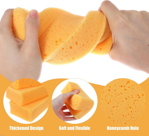 Yuanan 16 6.1 3.5 1.8 Inch Pcs Car Wash Sponge, Yellow Grout Sponge x x Large Cleaning Sponges Multipurpose Big Sponges