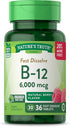 Nature's Truth B12 Vitamin 6000 mcg, 36 Tablets - Fast Dissolve Natural Berry Flavor, Vegetarian, Non-GMO