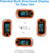 Orange Dual Color OLED Finger Pulse Oximeter by MIBEST - Blood Oxygen Saturation Monitor with OLED Screen