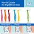 TEPE Interdental Brush Angle - Angled Dental Brush for Teeth Cleaning, Pack of 25, 0.8 mm, Large Gaps, Green, Size 5
