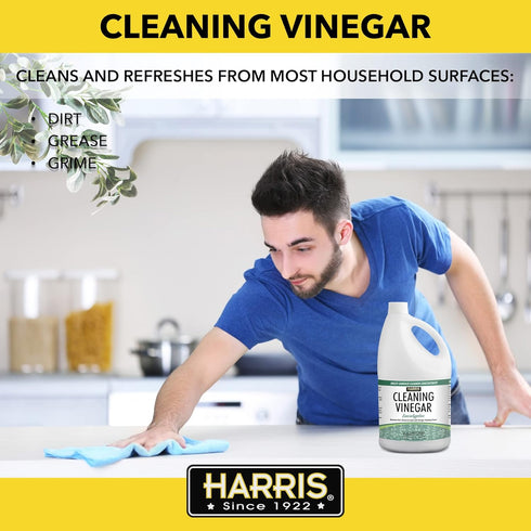 HARRIS 128oz Cleaning Vinegar All Purpose Household Surface Cleaner, (Eucalyptus) with Easy Pour Funnel Included