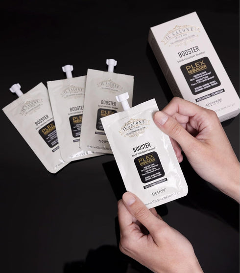Il Salone Milano Professional Plex Rebuilder Booster - Restores Bleached, Colored, Treated Hair (4 x 0.51 Oz)