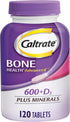 Caltrate 600 Plus D3 Plus Minerals, Calcium and Vitamin D Supplement Tablets, 120 Count for Bone Health
