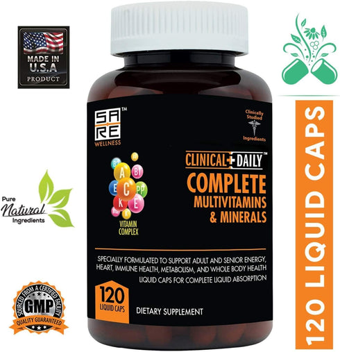 Clinical Daily Complete Whole Food Multivitamin Supplement, 120 Liquid Capsules for Men & Women